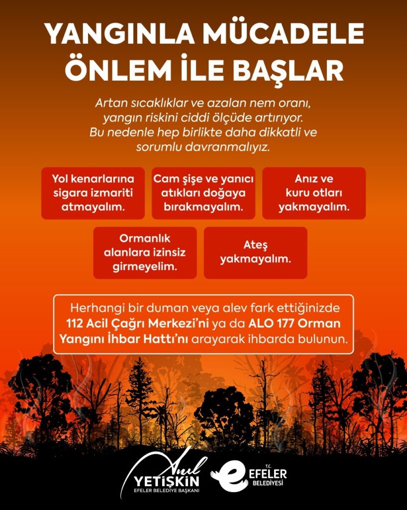 BAŞKAN YETİŞKİN VATANDAŞLARI AFETE KARŞI UYARDI “YANGINLA MÜCADELE ÖNLEM İLE BAŞLAR”