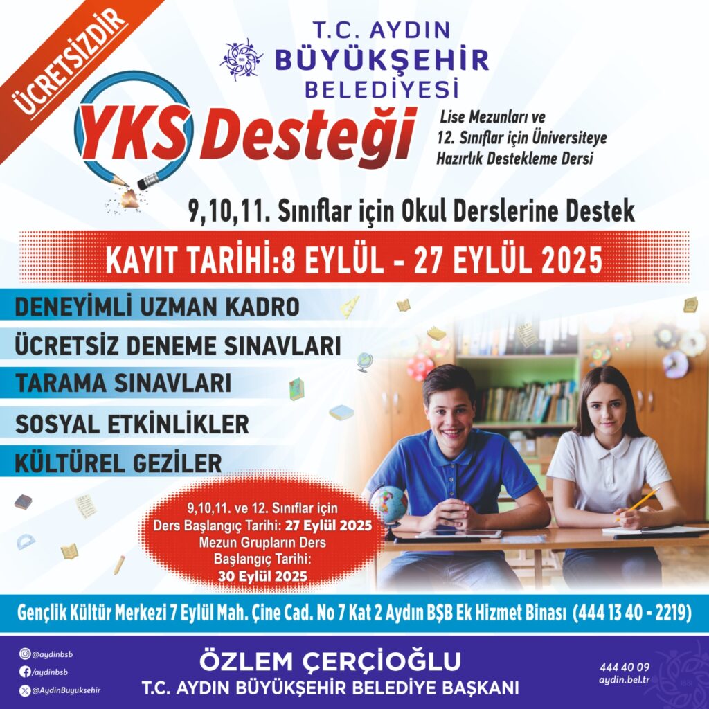 BAŞKAN ÇERÇİOĞLU’NDAN ÜNİVERSİTE ADAYLARINA ÜCRETSİZ YKS DESTEĞİ