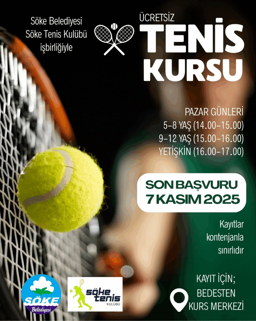Söke Belediyesi’nden Ücretsiz Tenis Kursu
