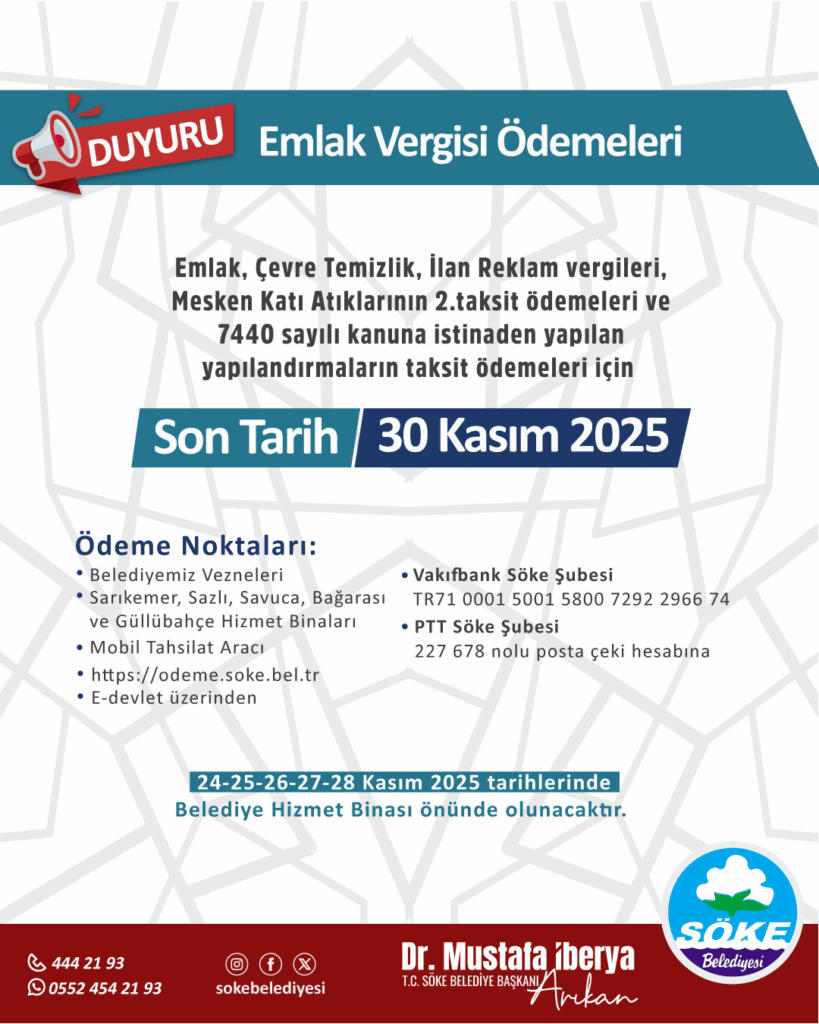 Söke Belediyesi’nde Emlak Vergisi Ödemeleri Başladı