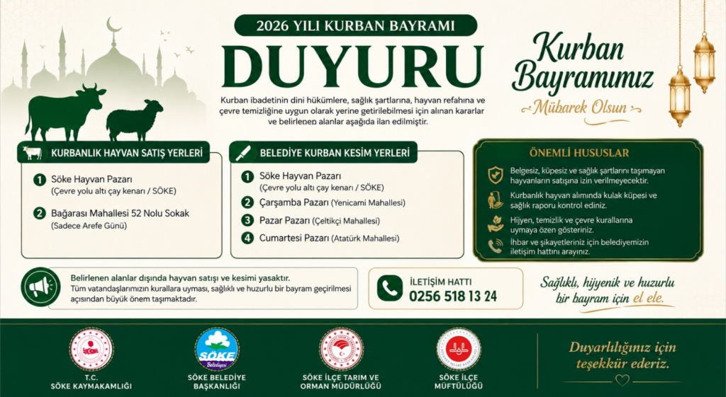 SÖKE’DE KURBAN BAYRAMI TEDBİRLERİ BELLİ OLDU