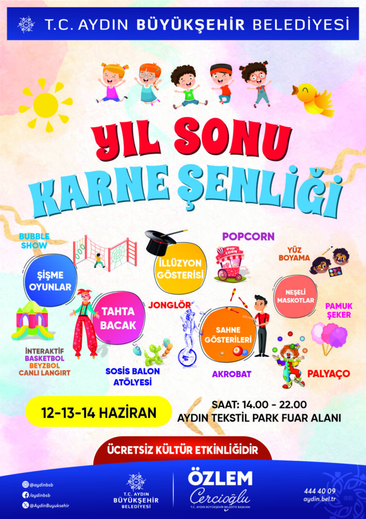 BAŞKAN ÇERÇİOĞLU’NDAN ÖĞRENCİLERE TATİL HEDİYESİ:YIL SONU KARNE ŞENLİĞİ BAŞLIYOR