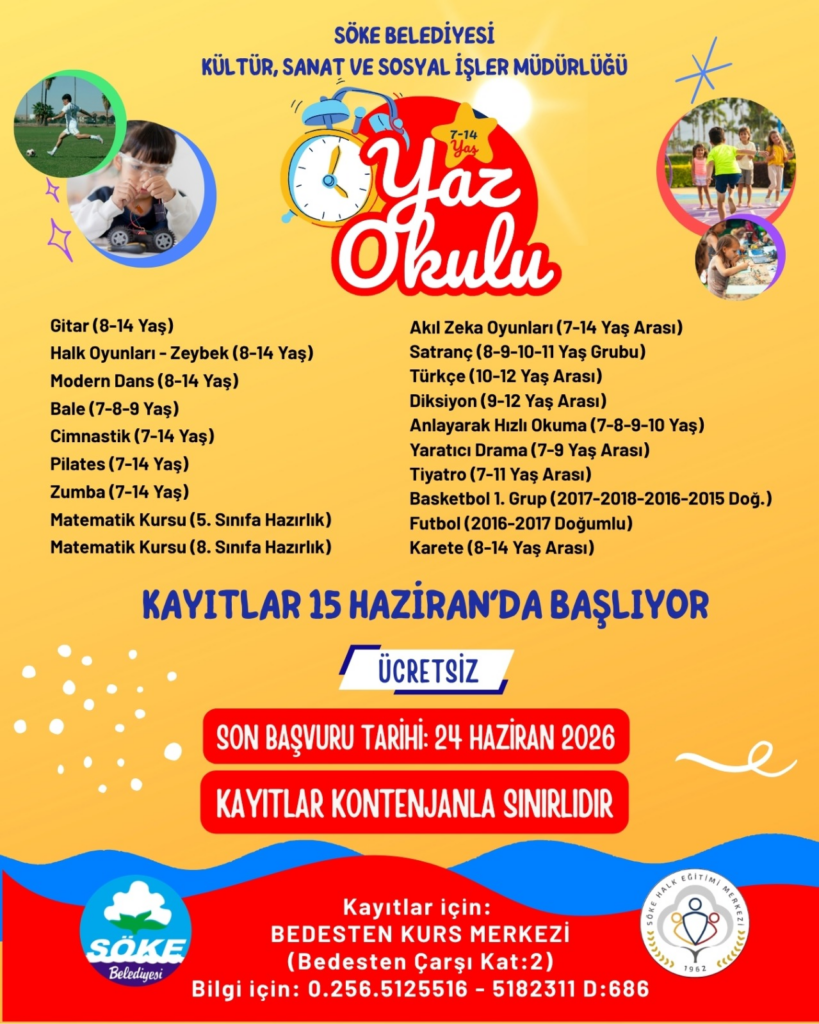 SÖKE BELEDİYESİ YAZ OKULU KAYITLARI BAŞLADI